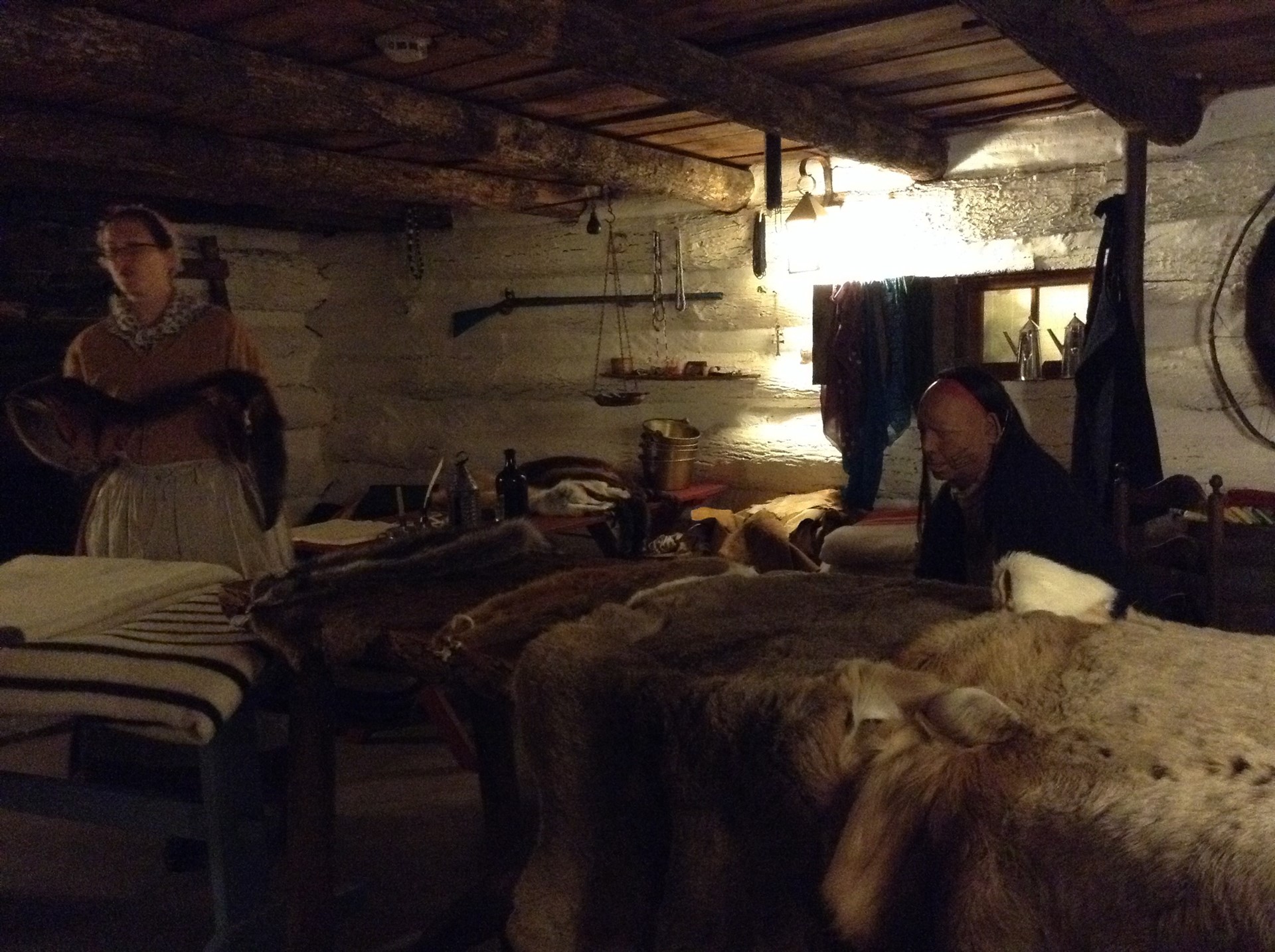 Inside a typical colonial cabin. 