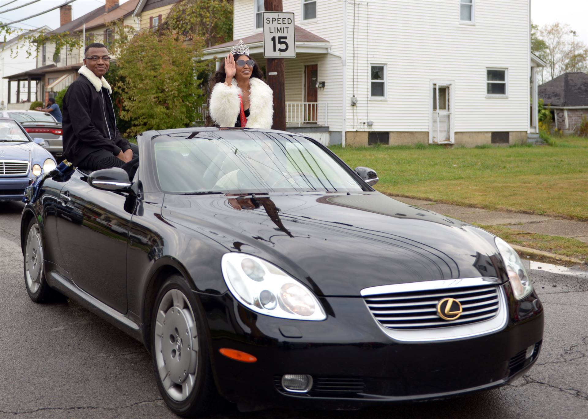 Homecoming couple during parade