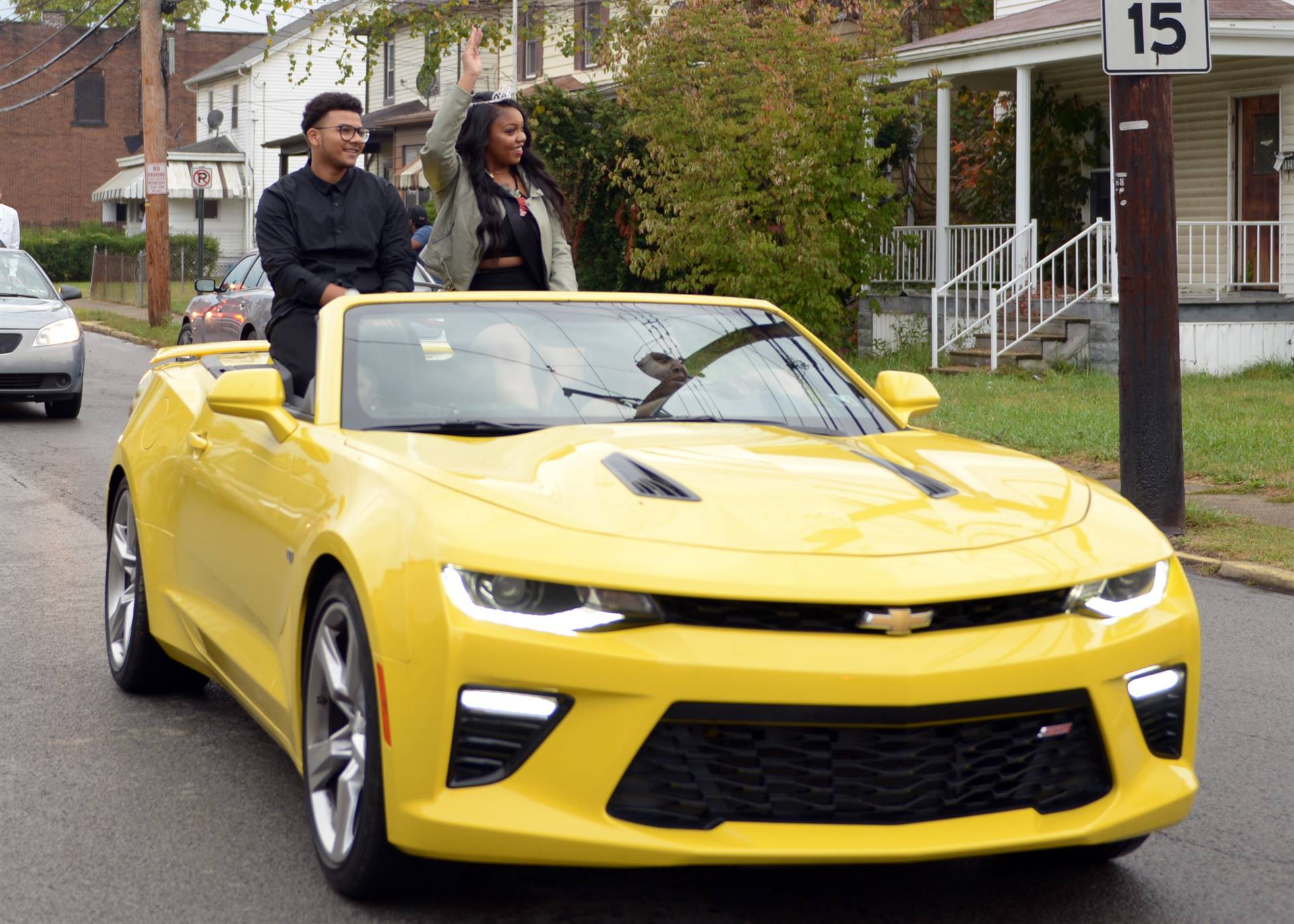 Homecoming couple during parade